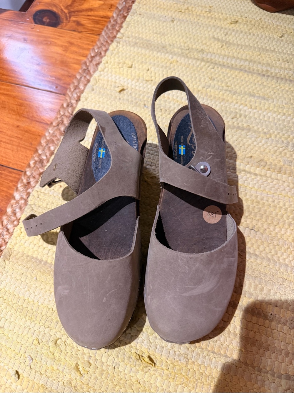 LOTTAS gray Suede Mary Jane Slingback Clogs